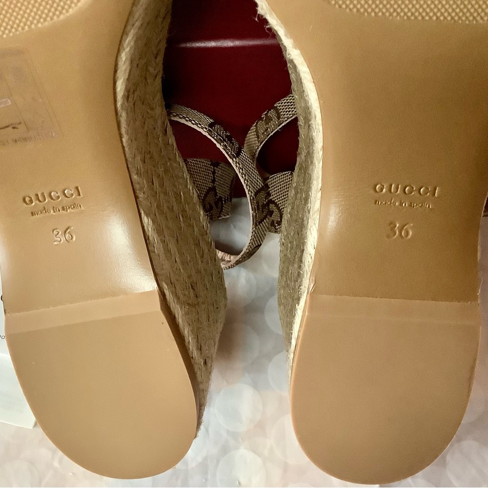 BNIB Gucci Women's Horsebit Espadrille Platform Sandal sz.36 - Picture 11 of 12